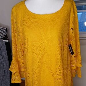 Yellow Lace Women's Dress